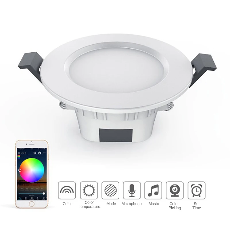 

LED Downlight APP control 16 kinds RGBWW 4.5w Round Recessed Lamp 100V-264V Led Bulb Bedroom Kitchen Indoor LED Spot Lighting