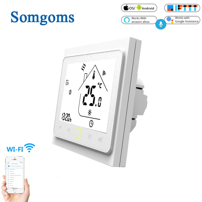 WiFi Smart Thermostat Temperature Controller for Water/Electric floor Heating Water/Gas Boiler Works with Alexa Google Home |
