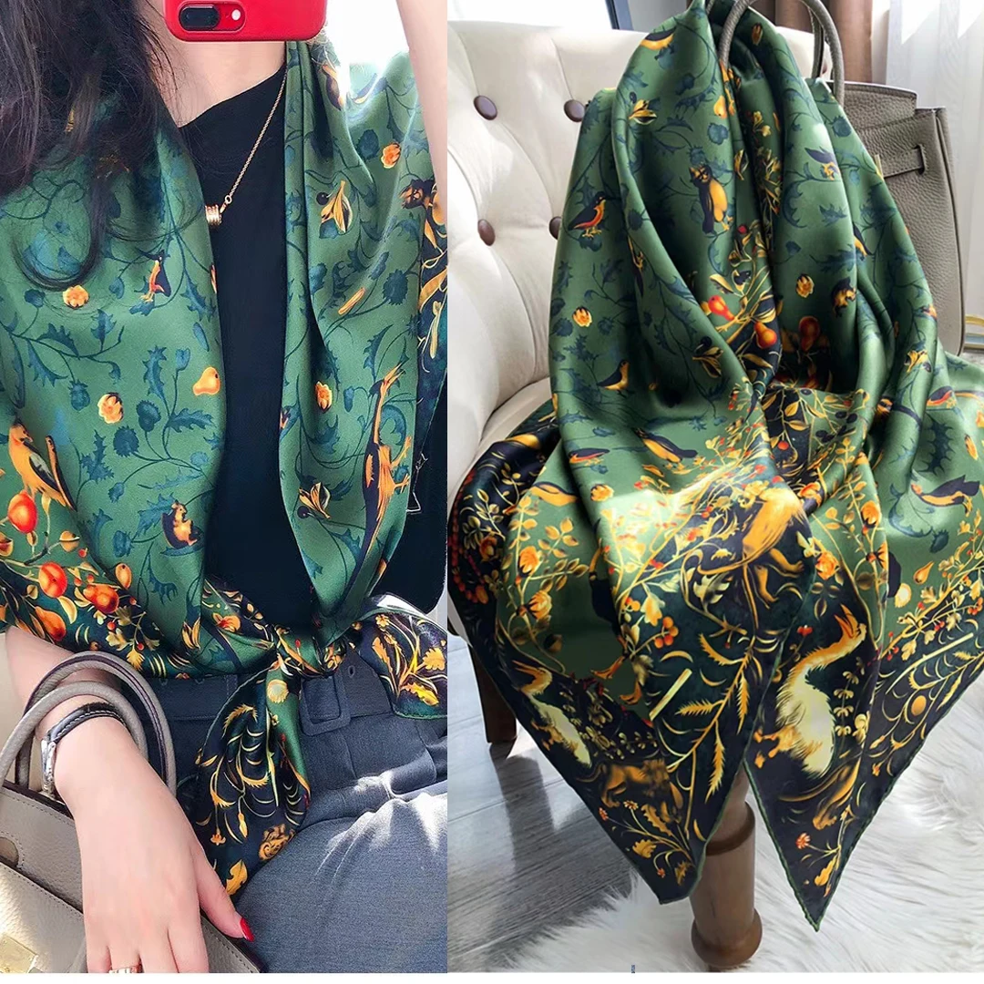 100% Real Silk Long Scarves and Shawls for Women Printed Wraps for Ladies 4  Seasons Bufanda Mujer Mulberry Natural Silk Scarf - AliExpress