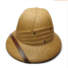 RUHAO Летняя мужская соломенная Солнцезащитная шляпа от солнца шляпа для папы гребное ведро сафари джунгли Шахтерская Кепка британский солдат армейская Кепка