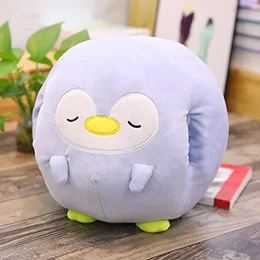 Penguin Шарообразная голова животных игрушка Многофункциональный мультфильм мягкая плюшевая подушка руки теплые игрушки Зима Рождественский подарок 30 см - Цвет: Penguin