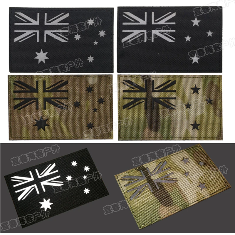 Australian New Zealand National Flag Reflective Fabric Patch Patches Military Tactical Armband Shoulder Mark Sticker | Дом и сад
