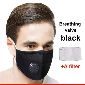 

Non-disposable Anti Pollution PM2.5 Mouth Mask Dust Respirator Washable Reusable Masks With Valve Mask Replaceable Filter