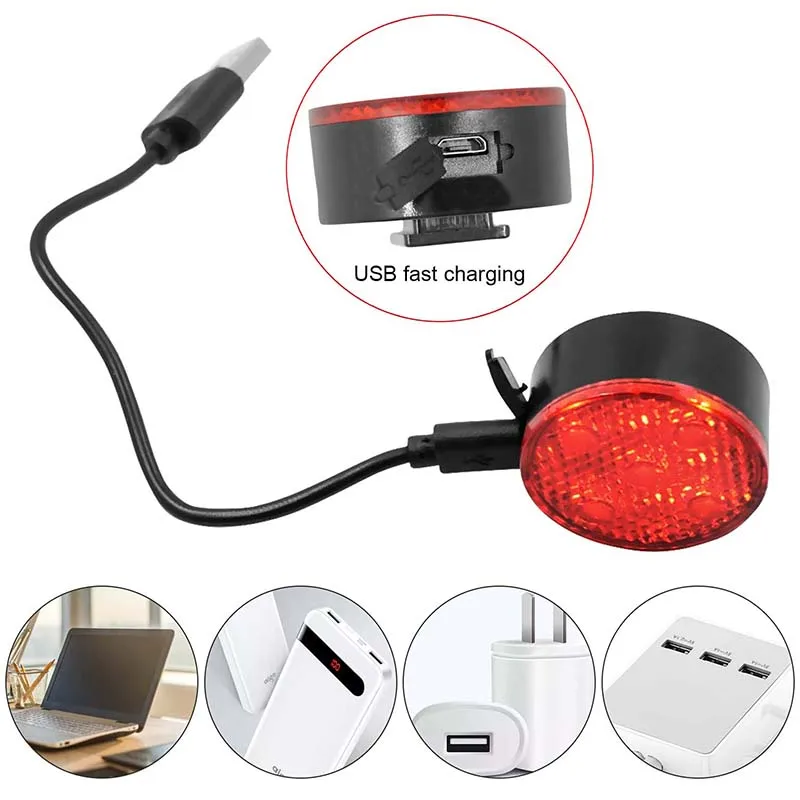 USB Перезаряжаемый велосипедный задний светильник 5 Led велосипедный задний светильник 6 режимов ночной езды Предупреждение задний фонарь Фонарь велосипедный светильник