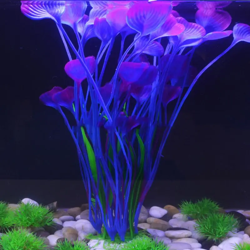 Artificial Plastic Plants Tall Aquarium Decor Safe Fish Tank Decoration Ornament Y5GB