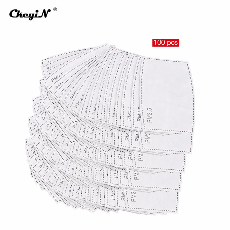 

100Pcs PM 2.5 Mask Filter Anti Haze 5 Layers Mask Activated Carbon Filter Replaceable for Adults Mouth Mask for Adult Child