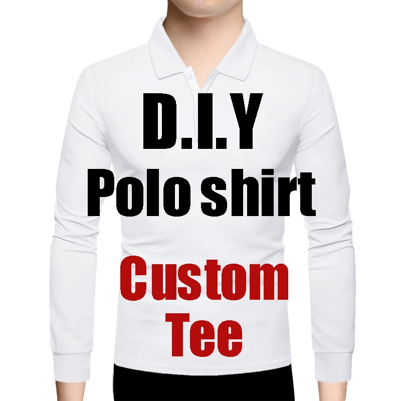 UJWI Polo tamaño personalizado hombre, camisa de manga larga 3D DIY, imagen/nombre, de negocios, venta al por mayor|Polo| - AliExpress