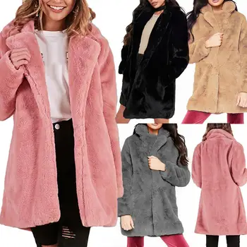 

Autumn and winter coat women long loose double-sided plush faux fur warm coat jacket women long double-sided plush coat jacket