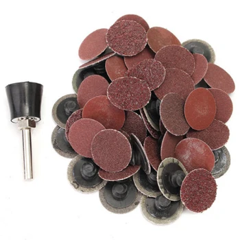 

50pcs Polishing Sander Discs 36/60/80/120/220 Grit R Type Roll Lock Sanding Discs Mandrel Polishing Sand Pads