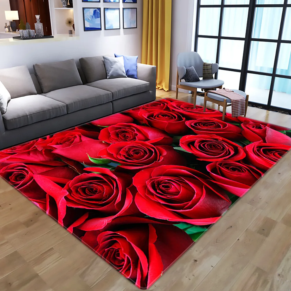 3D красочный ковер с цветами розы для гостиной спальни столовой коврики