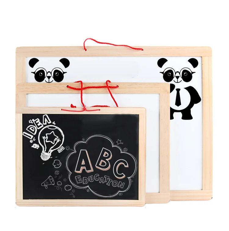 

Wooden Drawing Board Magnetic Double-Sided Small Blackboard Writing Board Children Wall Mounted-Household Hanging Send Tile