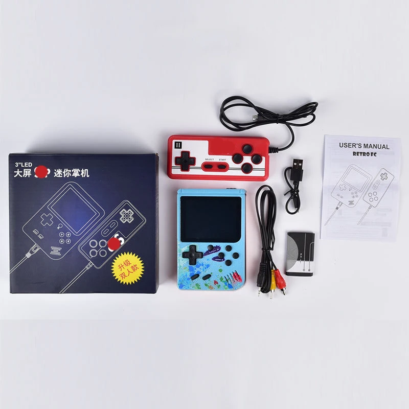 Colorful Retro Portable Mini Handheld Video Game Console 8-Bit 3.0 Inch Color LCD Kids Color Game Player Built-in 400 games 