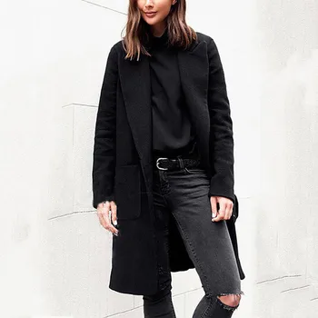 

Ladies winter jacket Women's warm coat Womens Winter Lapel Button Long Trench Coat Jacket Ladies Parka Overcoat Outwear K1022