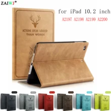 Новинка чехол для Apple iPad 7 поколения 10,2 дюймов retina дисплей ZAIWJ рельефная голова оленя, ретро-стиль, чехол, смарт-чехол для сна
