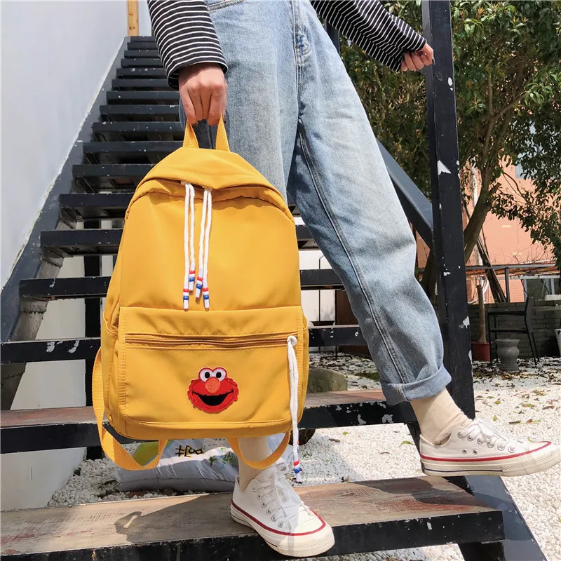 

Ugly Adorable Bag Backpack Campus Cute Sesame Street INS Wave Harajuku Korean-style High School College Student Backpack Anti-Th