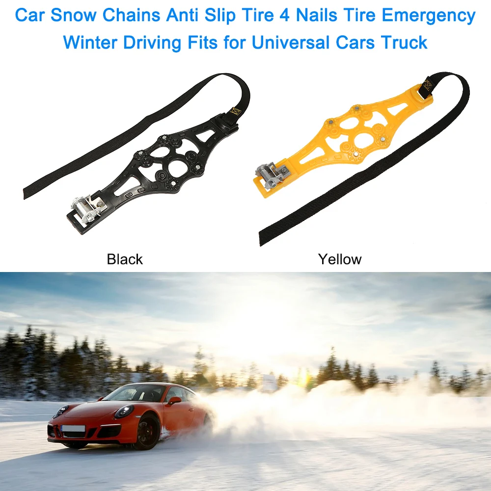 

Car Snow Chains Anti Slip Tire 4 Nails Tire Emergency Winter Driving Fits for Universal Cars Truck