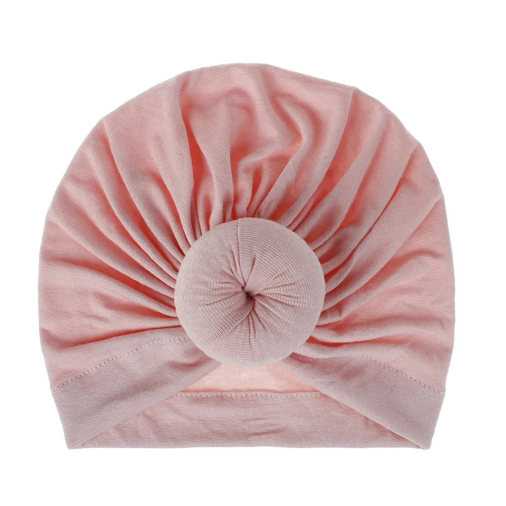 Хлопковая шапка для новорожденных мальчиков и девочек, реквизит для фотосъемки, шляпа для новорожденных девочек, шляпа с бантиком, Детская чалма-бини - Цвет: 4