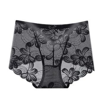 

Flower Print Underpants Women Lace Open File Temptation Plus Size Panties Low Waist Free Breathable Underpants Bielizna Damska