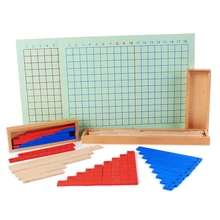 

Montessori Educational Wooden Toy Multiplication and Division Beads Board for Early Childhood Preschool Training Family Version