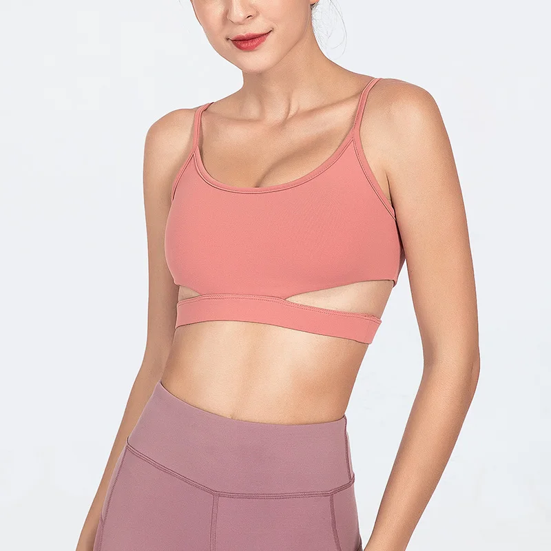 Fitness Sports Bra for Women Push Up Solid Cross Back Yoga Running Gym Training Workout Femme Padded Underwear Tops Female