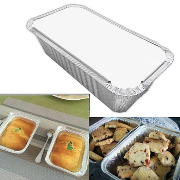 

125pcs Tin Boxes Bowls Aluminum Disposable Foil BBQ Drip Pan Baking Cooking Trays Foil Tin Box High Quality
