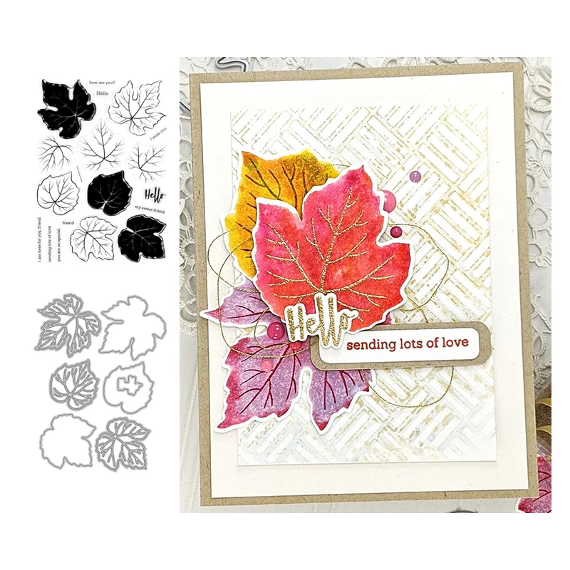 

JC Rubber Stamps and Cutting Die Withered Maple Leaf for Scrapbooking Craft Stencil Card Make Album Sheet Decoration 2020 New
