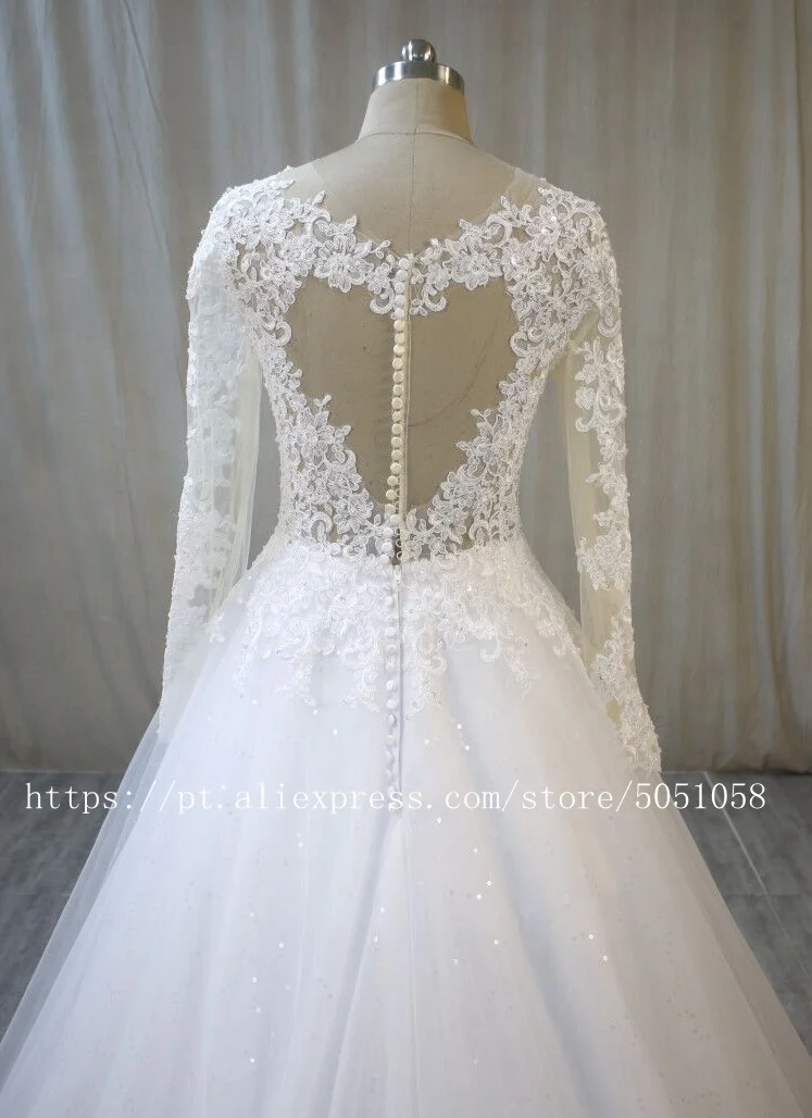Высокое качество свадебное платье с рукавами Свадебные платья для невесты на заказ Superbweddingdress
