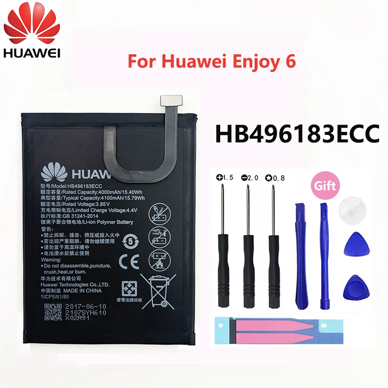 100% оригинальный сменный аккумулятор Hua Wei HB496183ECC для HUAWEI Enjoy 6 SIM-карт телефон