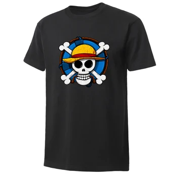

Men'S T Shirts Classic Anime One Piece Pirate Flag Print Tee Male Summer Hot Casual Short Sleeve Harajuku Streetwear Cotton Tops