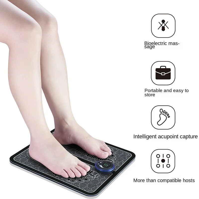 Smart EMS Foot Pad, Foot Massager, Foot Massage Foot Pad, Smart Pulse Pedicure Machine, Leg Beauty Device Relaxing Massage massage gun muscle relaxing tool electric massage tool neck mask grab muscle mask machine fitness equipment