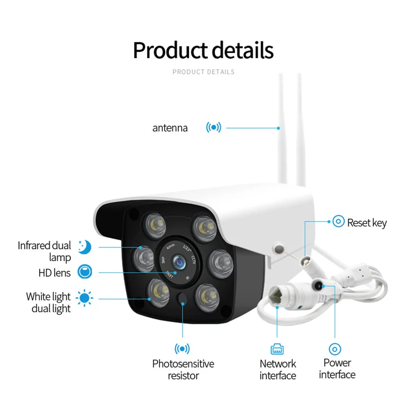 HD 1080P ip-камера, уличная Водонепроницаемая беспроводная wifi камера, светодиодный/ИК-светильник, ночное видение, Обнаружение видео, инфракрасная камера безопасности CCTV