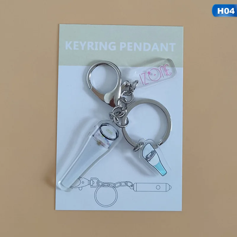 H04 Kpop Черный Розовый акриловый брелок сумка кулон IKON, TWICE, EXO, IZONE, NCT, SJ, X1, GOT7, SEVENTEEN брелок для ключей - Цвет: H04