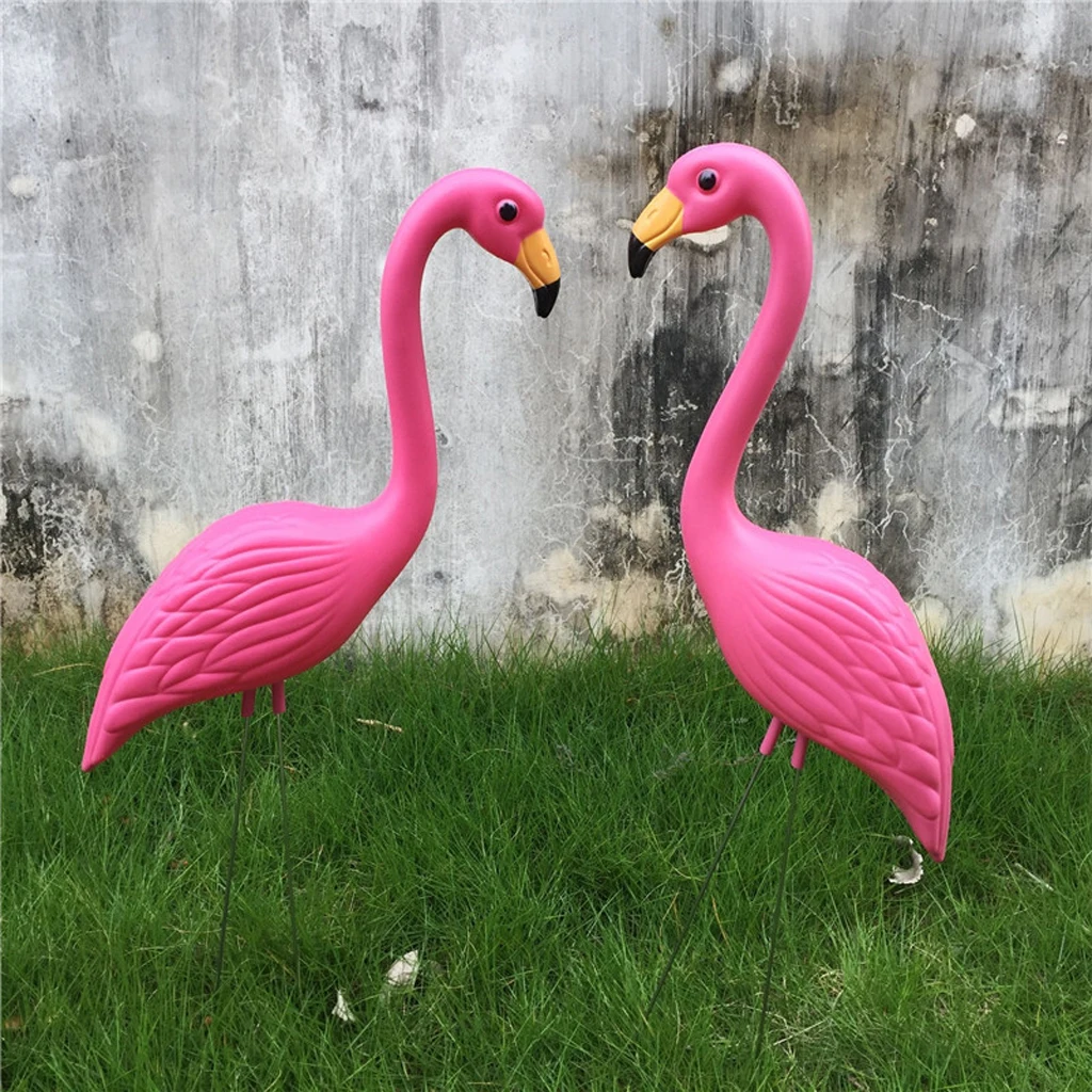 Realistic Large Pink Flamingo Garden Decoration Lawn Art Ornament Home Craft, Pack of 2