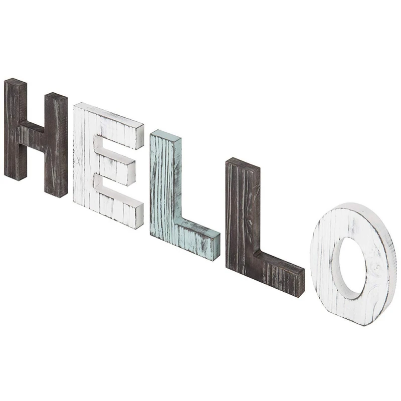 Деревянные ретро буквы Декор дерево приветственный скрипт знак слова деревянные слова знак Искусство деревенский просвечивающее слово комната настенные декорации