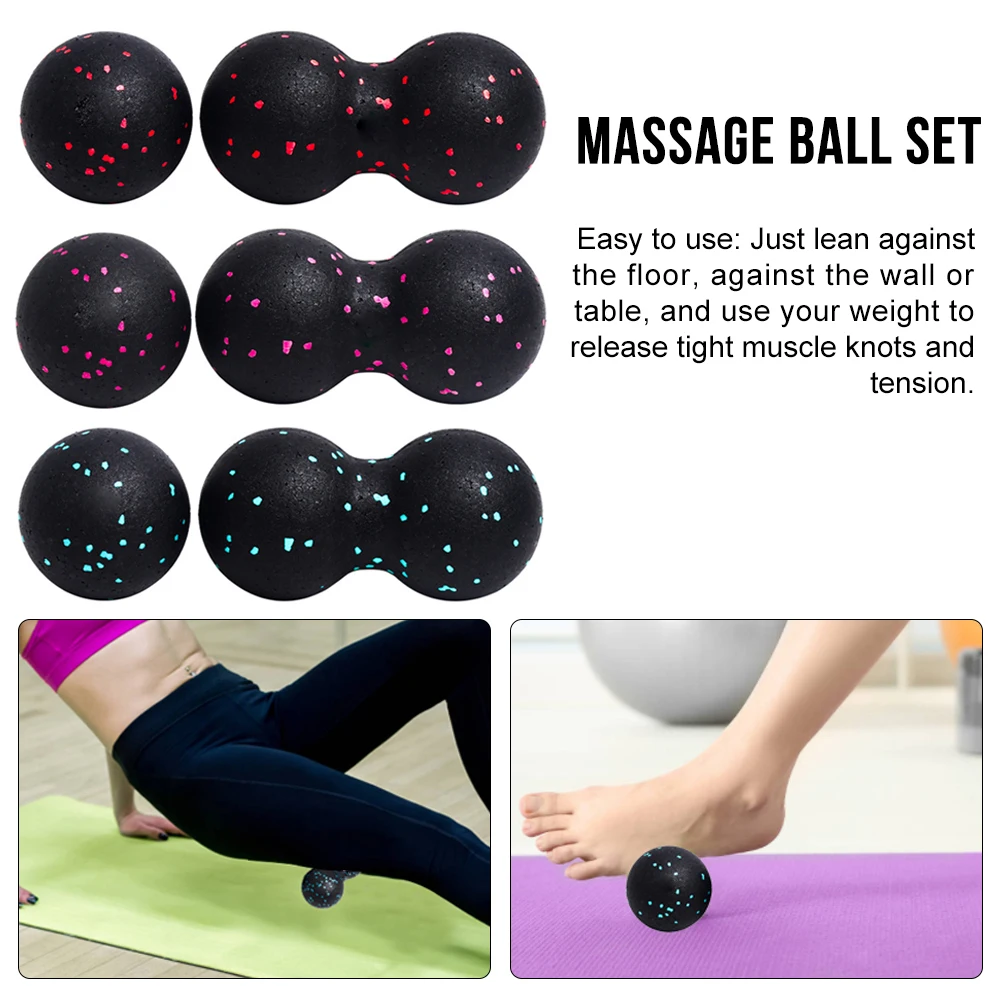 Peanut Ball Fascia Ball Set Training Deep Tissue Massage Kit for Myofascial Trigger Point Release Lacrosse Muscle Roll