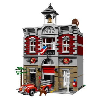 

Street view series firey station building 84004 assembled building blocks children's educational toys gift for boy girl