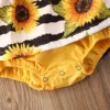 Newborn Baby Girl Clothes Lace Ruffle Sunflower Print Romper Headband 2Pcs Summer Sleeveless Outfits Sunsuit for 0-24Months 5