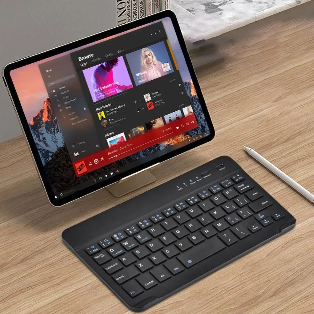 Портативная ультратонкая Беспроводная клавиатура Bluetooth для дома и офиса Игровая