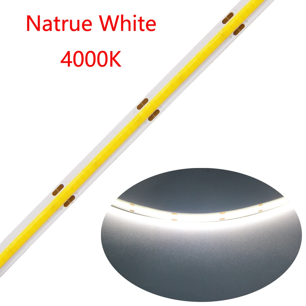 GOMING 24V COB Striscia LED Bianco Naturale 4000K 5M 312LED/M CRI 93+ Alta Densità 1560LED