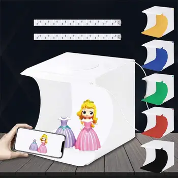 

Foldable Lighting Box Photo Studio Softbox For DSLR camera 2 Panels LED 20cm LightBox Tabletop Shooting Background Kit Light Box