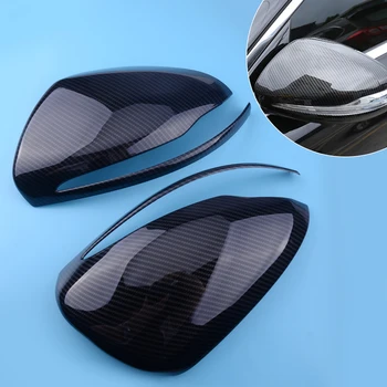 

2Pcs Car Carbon Fiber Texture ABS Rearview Mirror Cover Fit for Benz C W205 E W213 GLC Class X253 2016 2017 2018