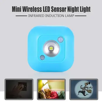 

Mini Wireless LED Sensor Night Light PIR Infrared Motion Activated Sensor Light for Wall Lamp Cabinet Stairs Light