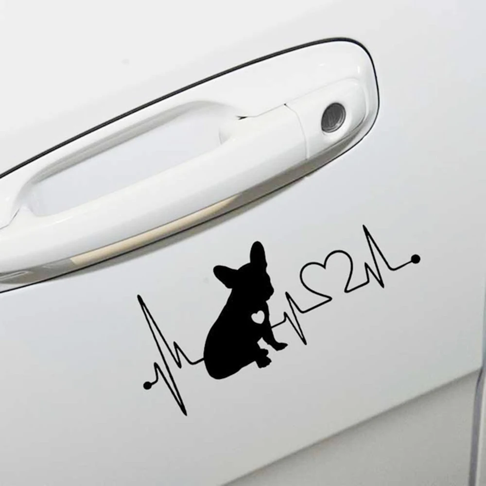

18CM*7.7CM Car Bumper Window Car Sticker French Bulldog Waterproof Stickers Jumping Horse Vinyl Decal Decoration