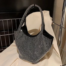 

Big Rhinestones Women Shoulder Bag Evening Party Clutch Lady Shiny Wedding 2022 Luxury Designer Brand Purses Handbag