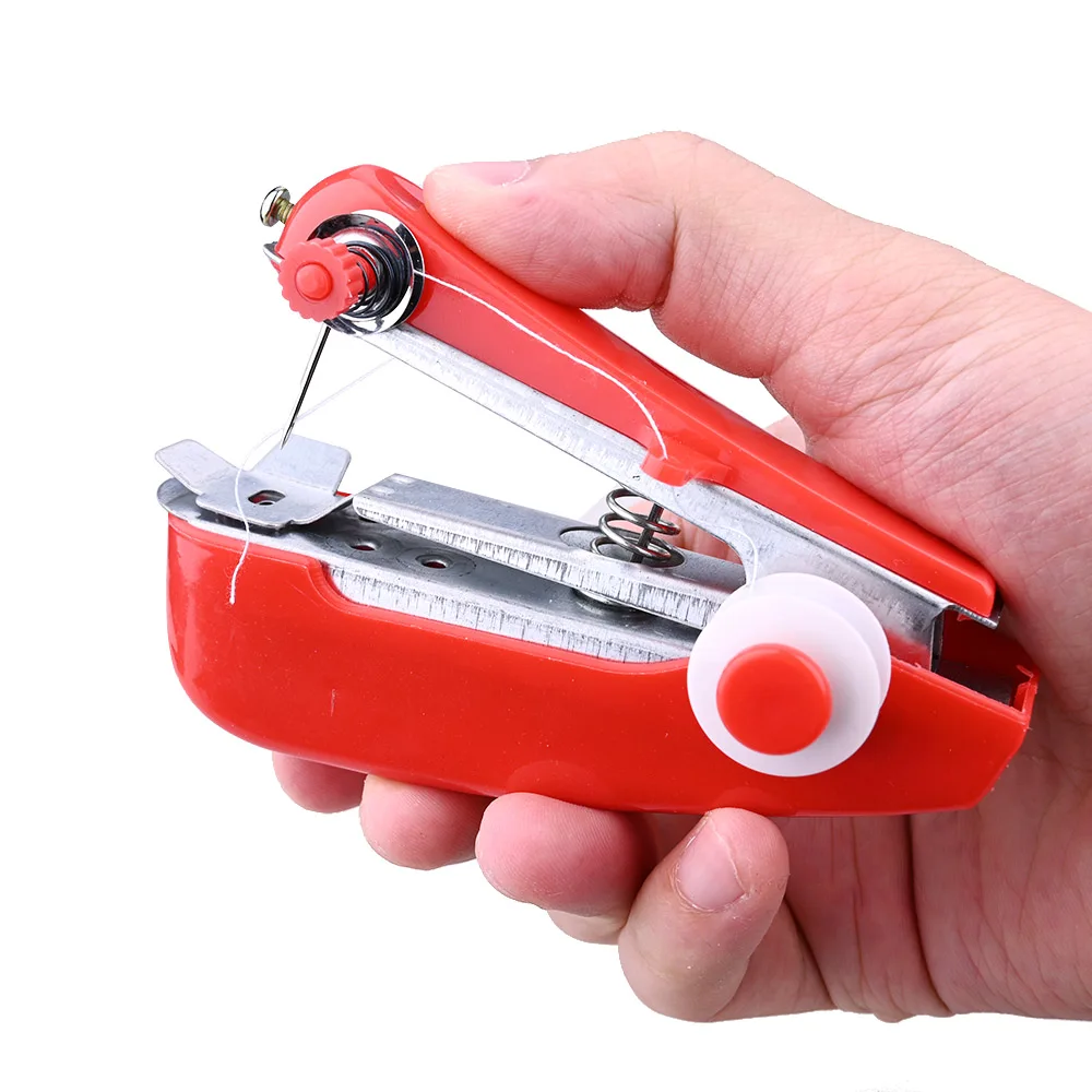 

Anpro Portable Mini Manual Sewing Machine Quick Stitch Simple Operation Sewing Cloth Fabric Household Handheld Needlework Tool