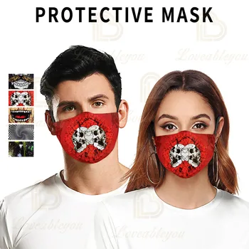 

PM2.5 Washable Mouth Mask Skull Halloween Kids Children Anti Haze Dust Mask Nose Filter Face Muffle Bacteria Respirator