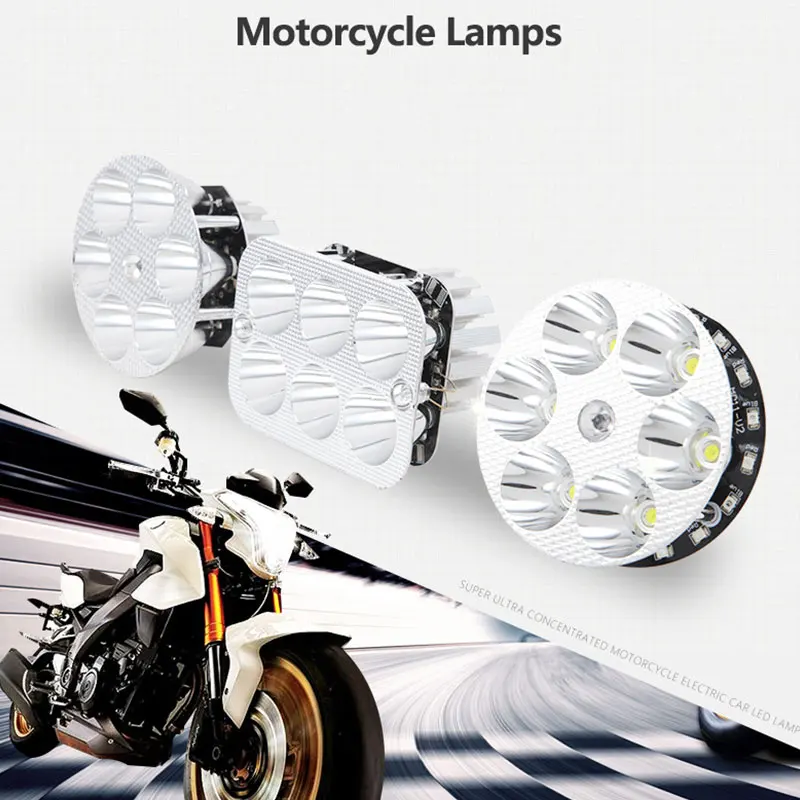 

Vehemo 6LED Motorcycle Front Lamp Motorcycle Headlights Replacement LED Headlight Safety Motorbike High Power Accessories
