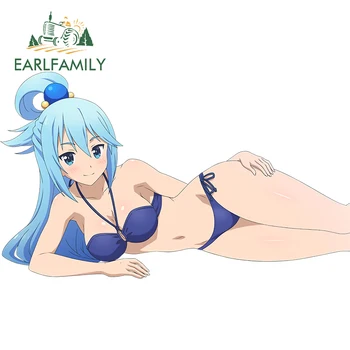 

EARLFAMILY 13cm Sexy Girl Car Sticker Kono Subarashii Sekai ni Shukufuku wo! Anime Aqua Render Vinyl Decal Car Styling Decor