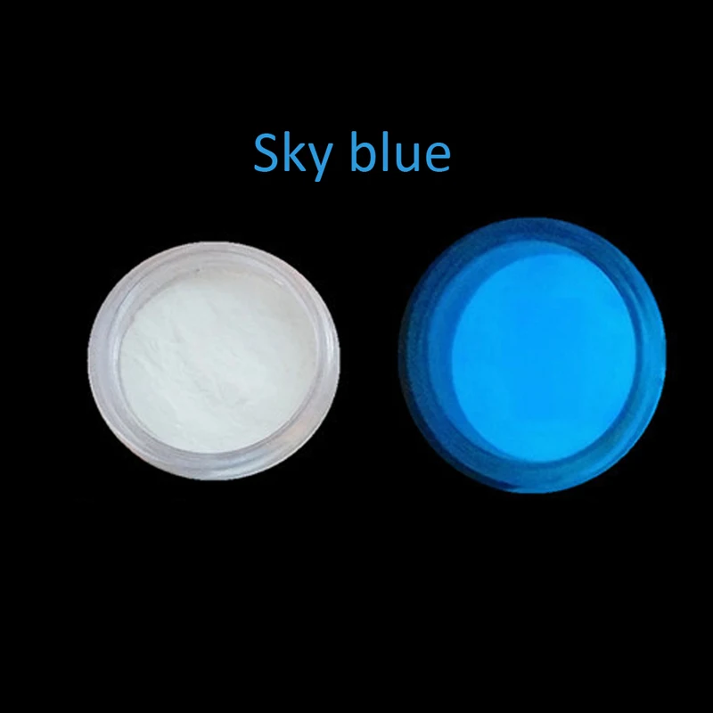 Краска для слаймов 6 г порошок пигмент ногтей-блеск светится в темноте игрушки флуоресцентный слизь наполнитель порошок краска DIY блеск неоновый фосфорный пигмент - Цвет: Sky Blue