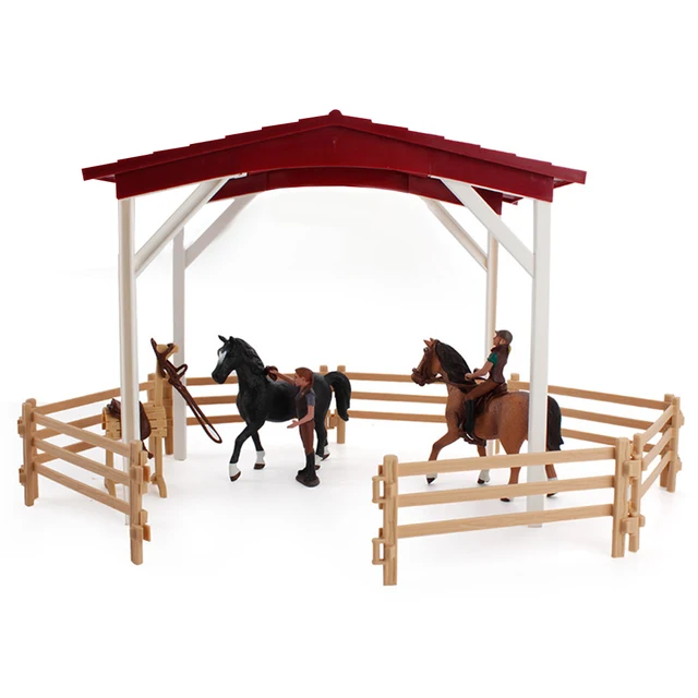 Farm Horse Scene Anction Figure Fence Statues Collection for Tabletop Decor 5